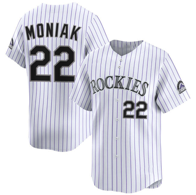 Colorado Rockies #22 Mickey Moniak White Home Limited Stitched Baseball Jersey