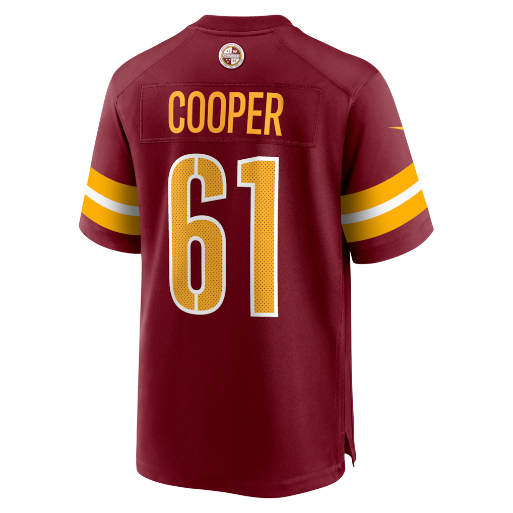 Johmsee W.Commanders #61 Tyler Cooper Burgundy Team Game Jersey