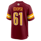 Johmsee W.Commanders #61 Tyler Cooper Burgundy Team Game Jersey