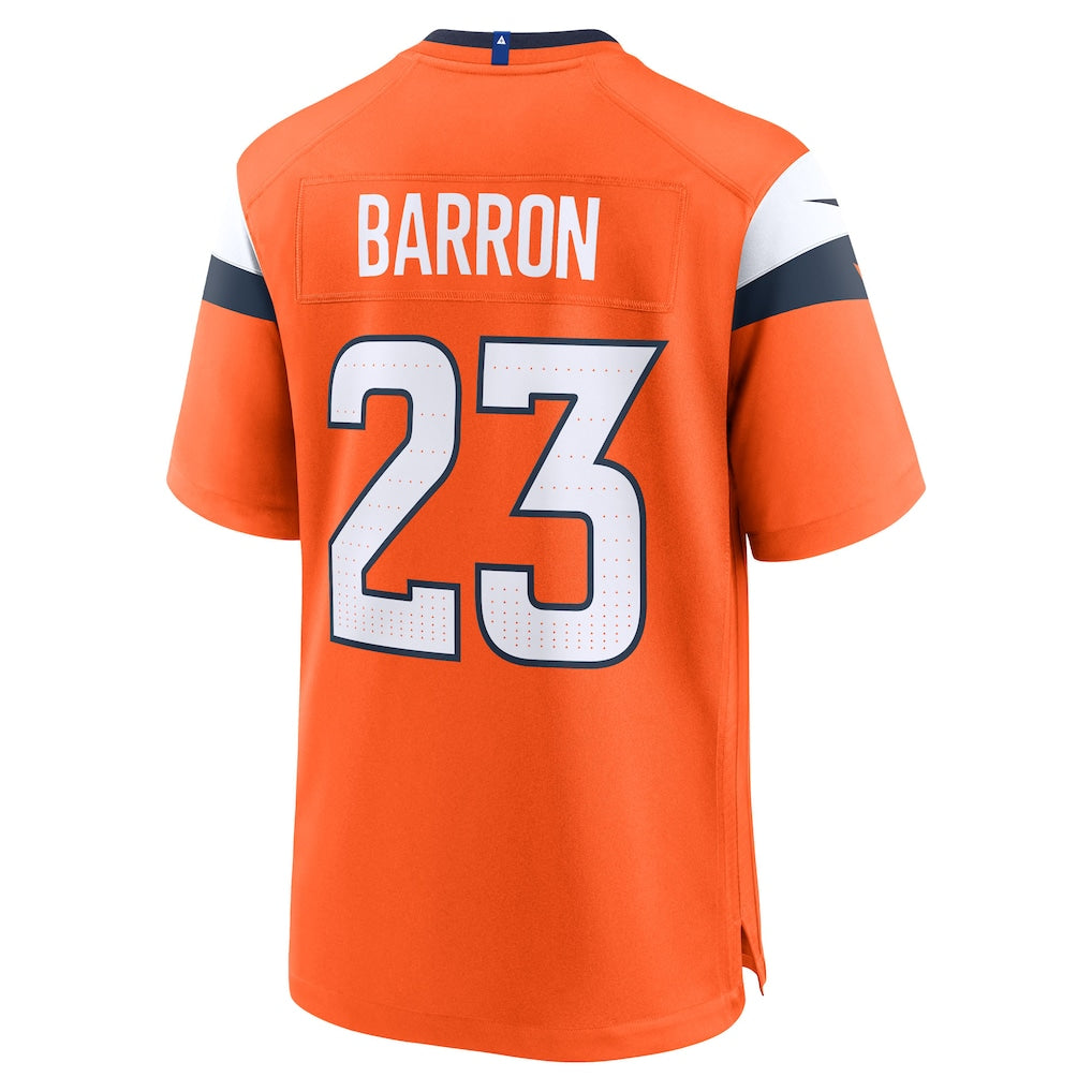 Johmsee D.Broncos #23 Jahdae Barron Orange 2025 NFL Draft First Round Pick Game Jersey