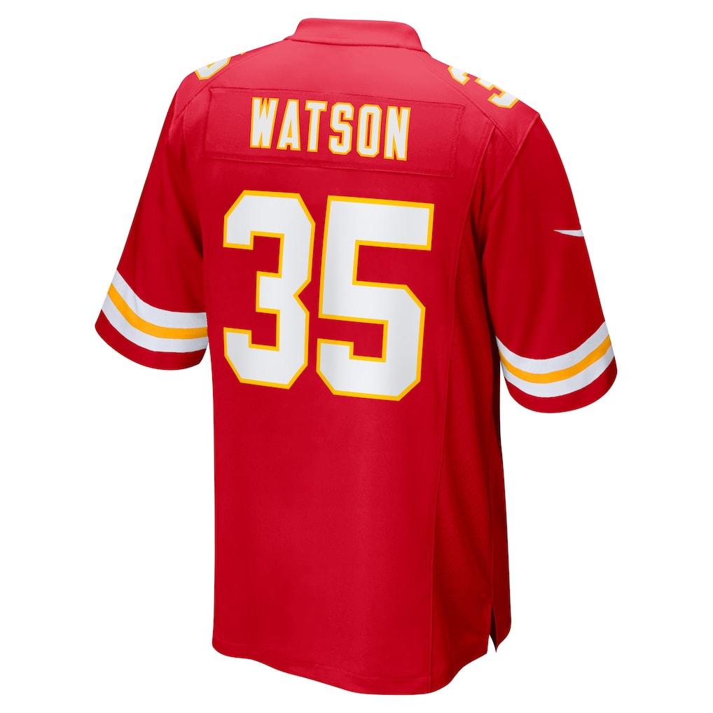Johmsee KC.Chiefs #35 Jaylen Watson Red Game Player Jersey