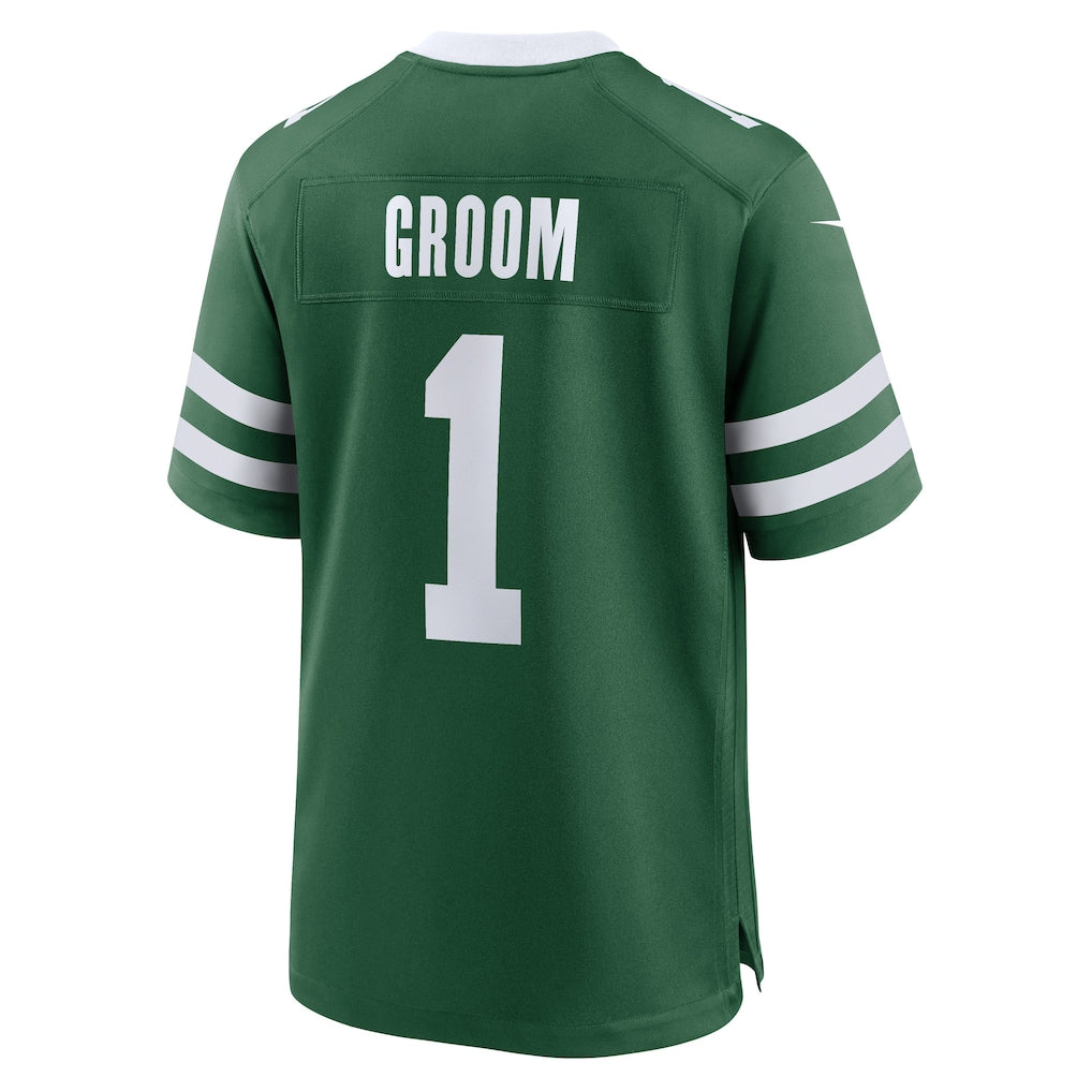 Johmsee NY.Jets #1 Groom Legacy Green Game Jersey