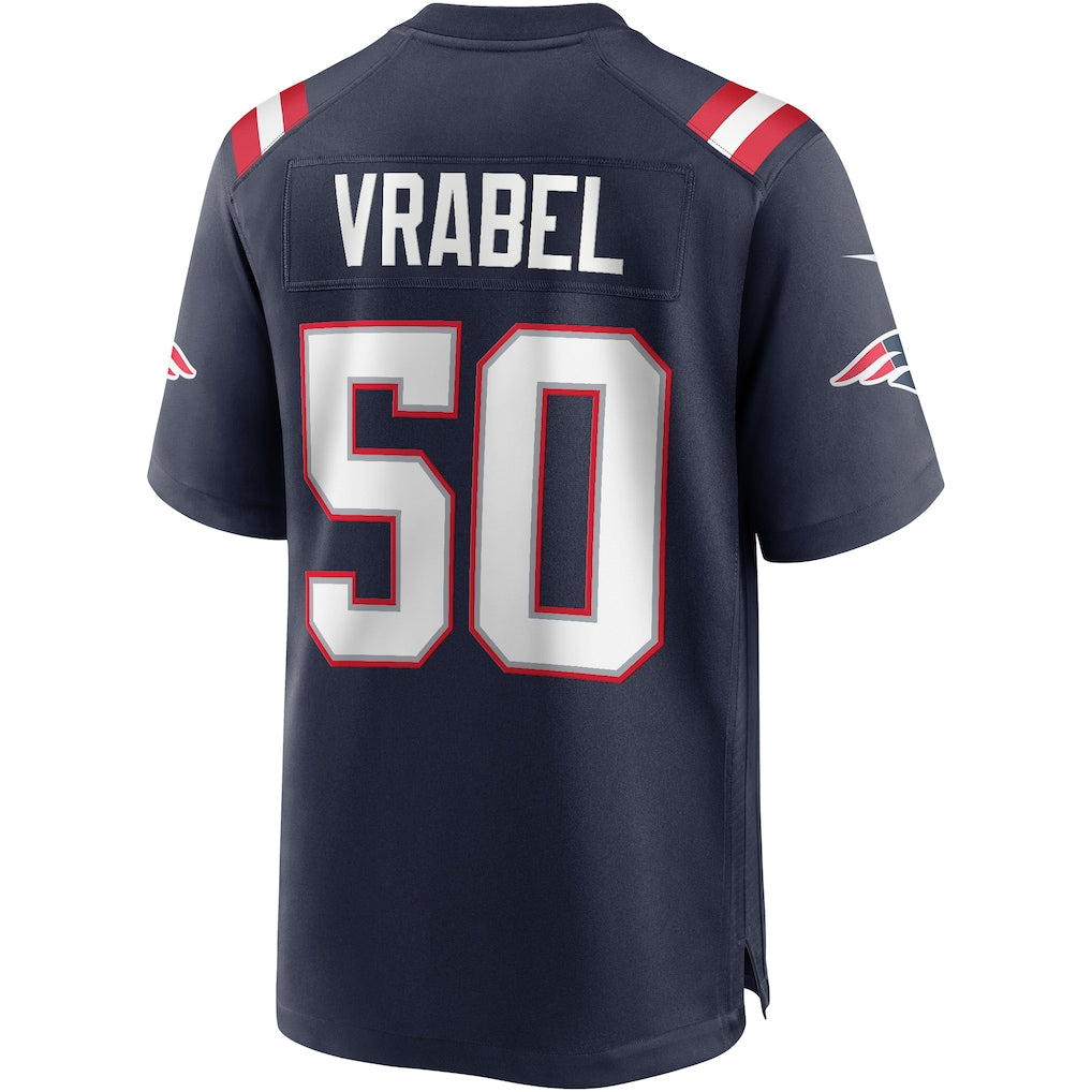 Johmsee NE.Patriots #50 Mike Vrabel Navy Game Retired Player Jersey