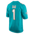 Johmsee M.Dolphins #1 Dad Aqua Game Jersey