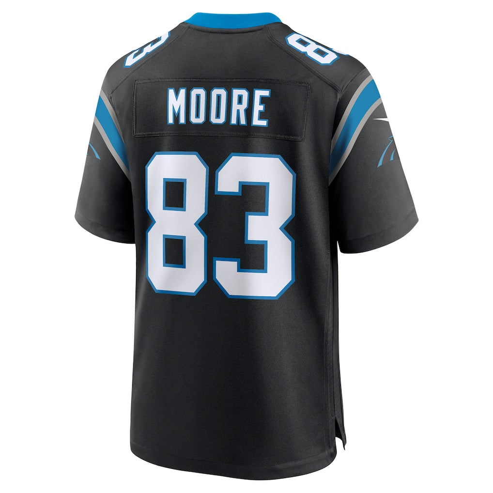Johmsee C.Panthers #83 David Moore Black Game Jersey