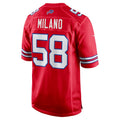 Johmsee B.Bills #58 Matt Milano Red Alternate Game Jersey