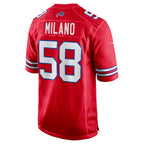 Johmsee B.Bills #58 Matt Milano Red Alternate Game Jersey