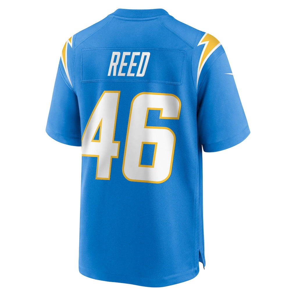 Johmsee LA.Chargers #46 Nikko Reed Powder Blue Team Game Jersey