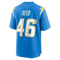 Johmsee LA.Chargers #46 Nikko Reed Powder Blue Team Game Jersey