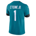 Johmsee J.Jaguars #1 Travis Etienne Jr Teal Vapor F.U.S.E. Limited Jersey