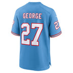 Johmsee T.Titans #27 Eddie George Light Blue Retired Player Alternate Game Jersey