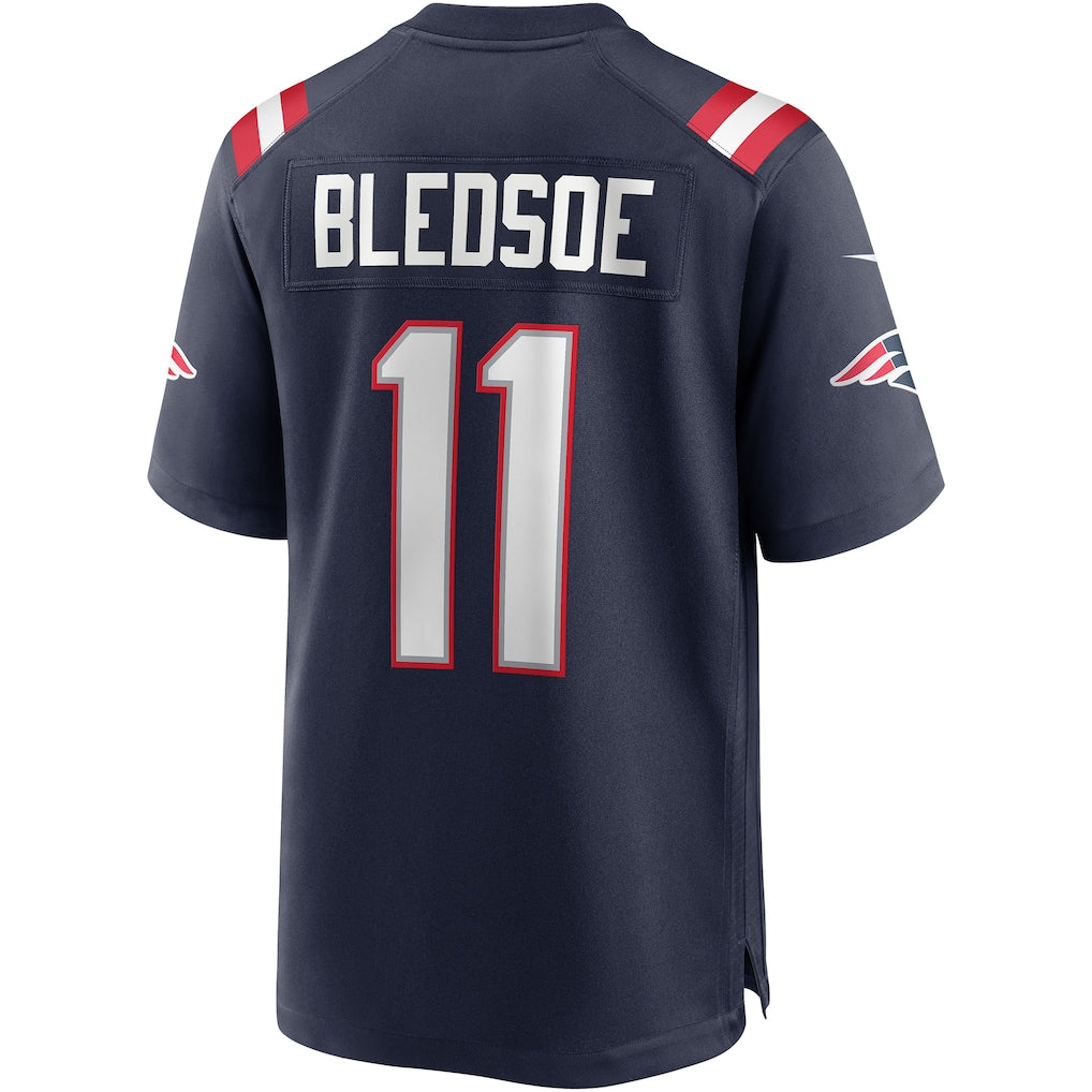 Johmsee NE.Patriots #11 Drew Bledsoe Navy Game Retired Player Jersey