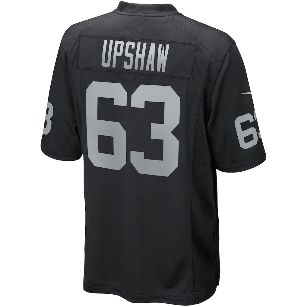 Johmsee LV.Raiders #63 Gene Upshaw Black Game Retired Player Jersey