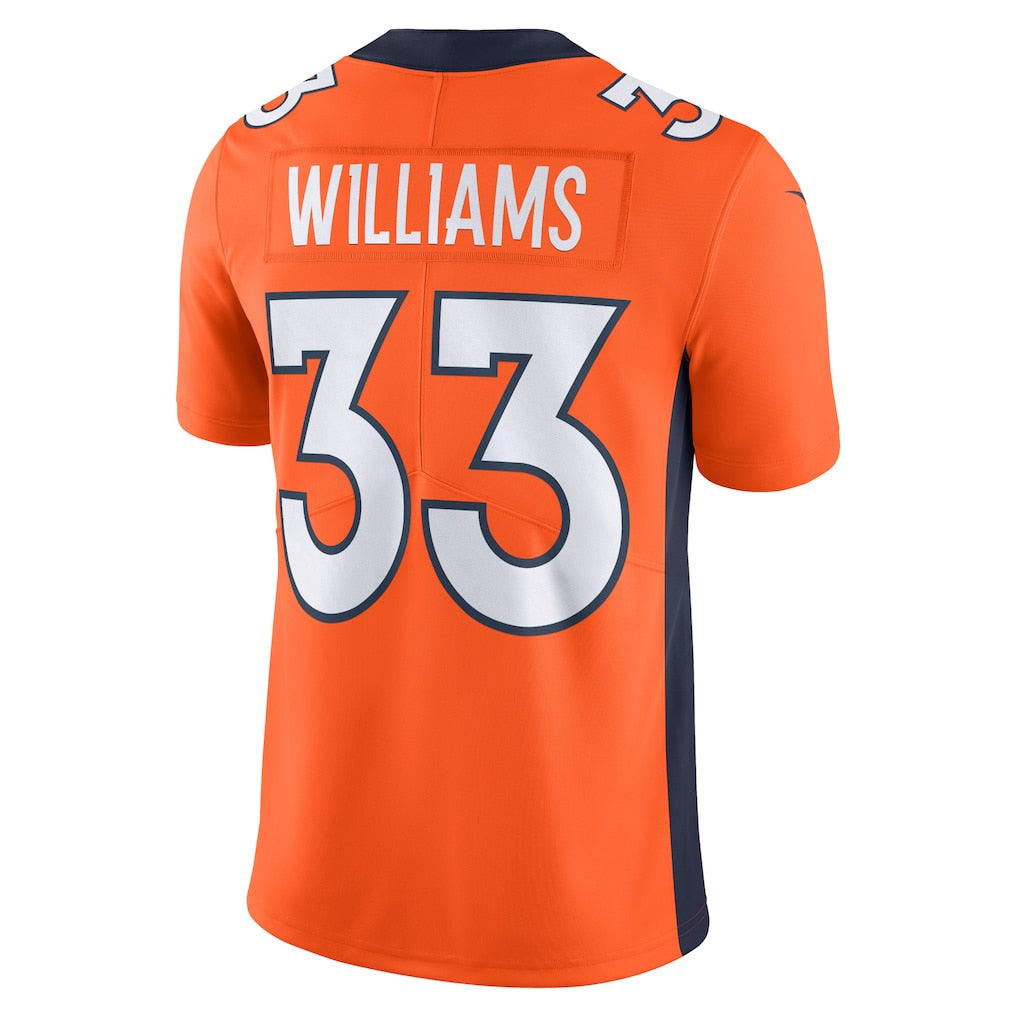 Johmsee D.Broncos #33 Javonte Williams Orange Vapor Untouchable Limited Jersey