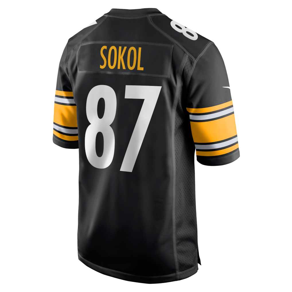Johmsee P.Steelers #87 Matt Sokol Black Team Game Jersey