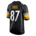Johmsee P.Steelers #87 Matt Sokol Black Team Game Jersey