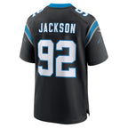 Johmsee C.Panthers #92 Cam Jackson Black Team Game Jersey