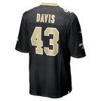 Johmsee NO.Saints #43 Michael Davis Black Team Game Jersey