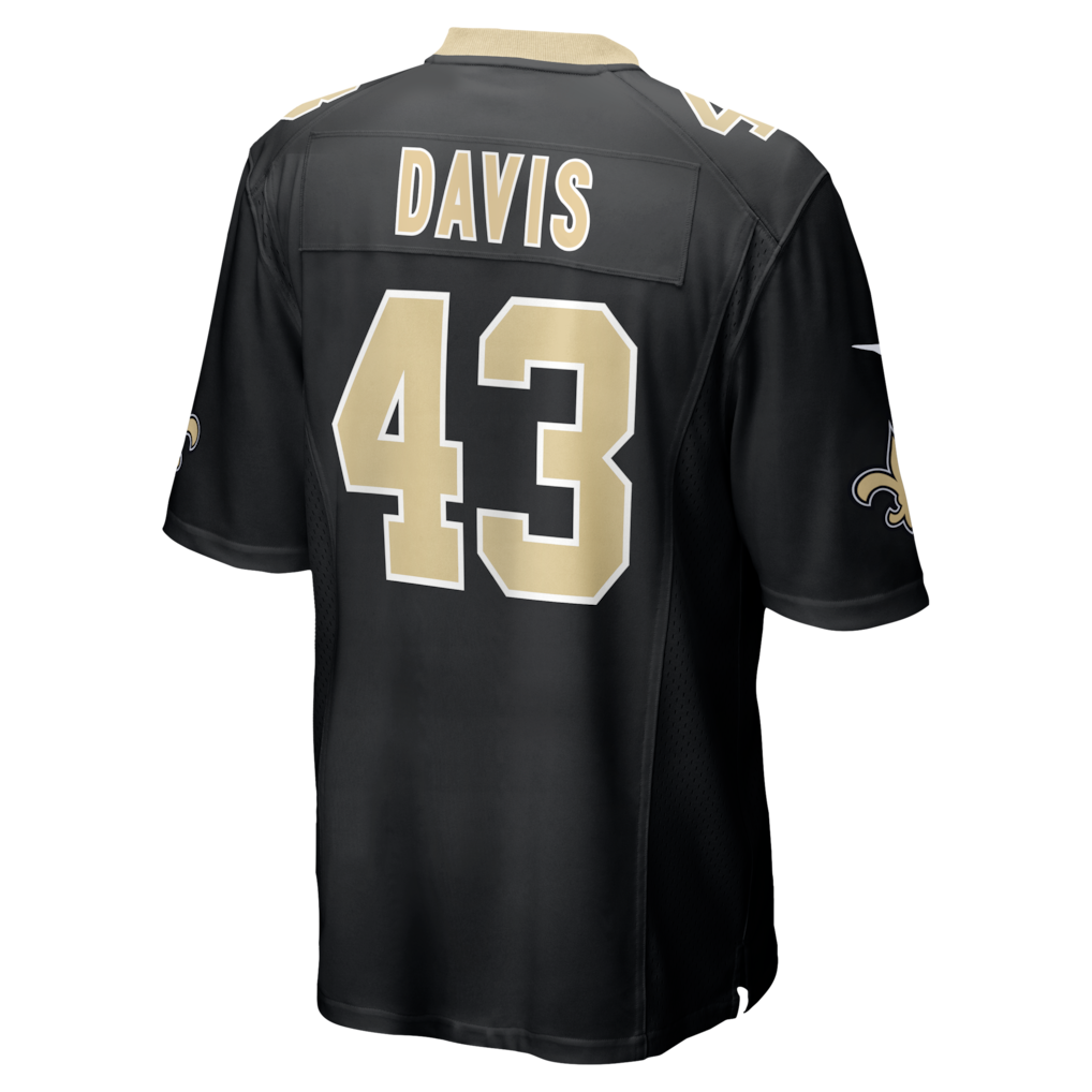 Johmsee NO.Saints #43 Michael Davis Black Team Game Jersey