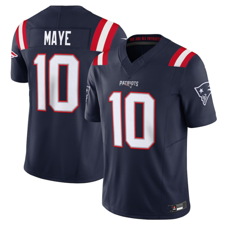 Johmsee NE.Patriots #10 Drake Maye Navy Vapor F.U.S.E. Limited Stitched Jerseys