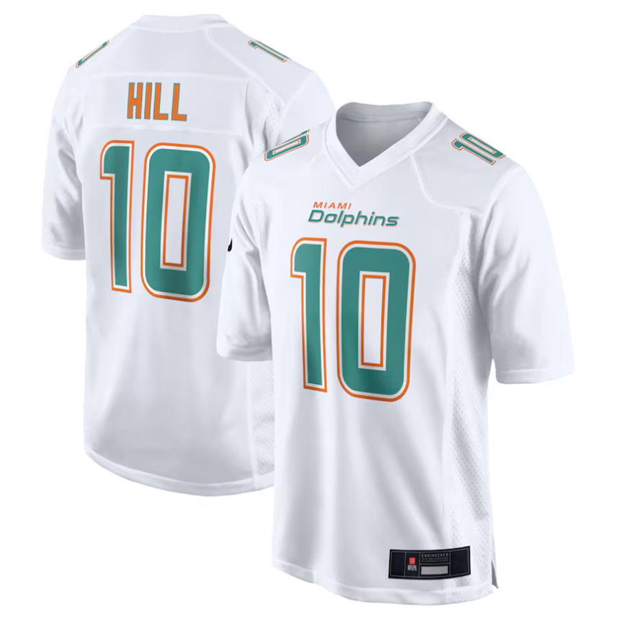 Johmsee #10 Tyreek Hill Player M.Dolphins White Fashion Game Stitched Jerseys