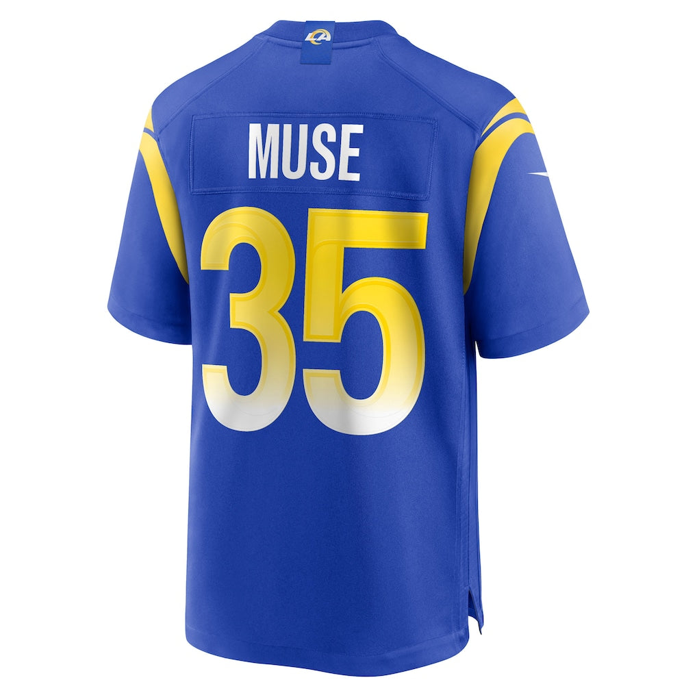 Johmsee LA.Rams #35 Nick Muse Royal Team Game Jersey