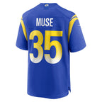 Johmsee LA.Rams #35 Nick Muse Royal Team Game Jersey