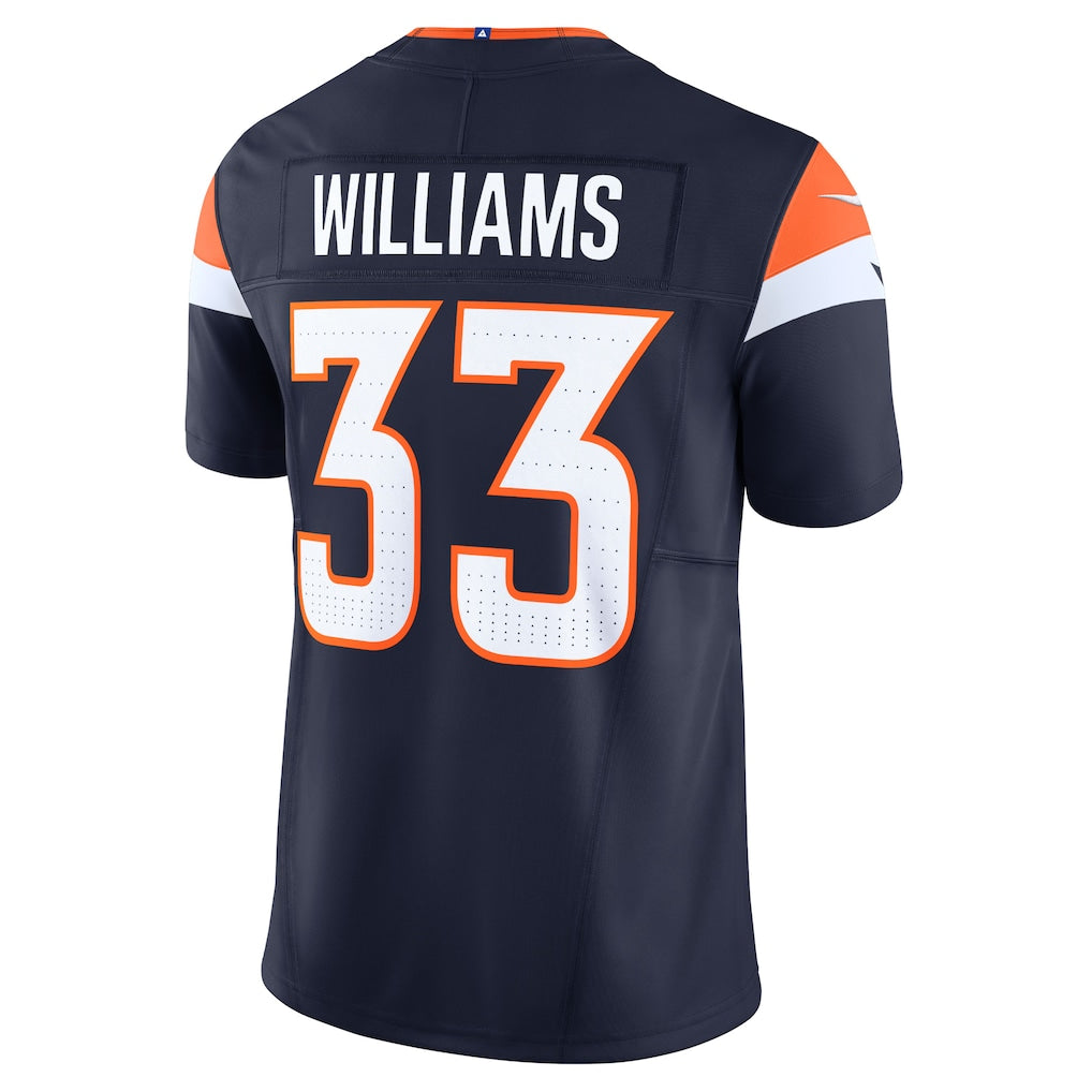 Johmsee D.Broncos #33 Javonte Williams Navy Mile High Collection Vapor F.U.S.E. Limited Jersey