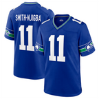 Johmsee #11 Jaxon Smith-Njigba Player S.Seahawks Royal Throwback Game Stitched Jerseys