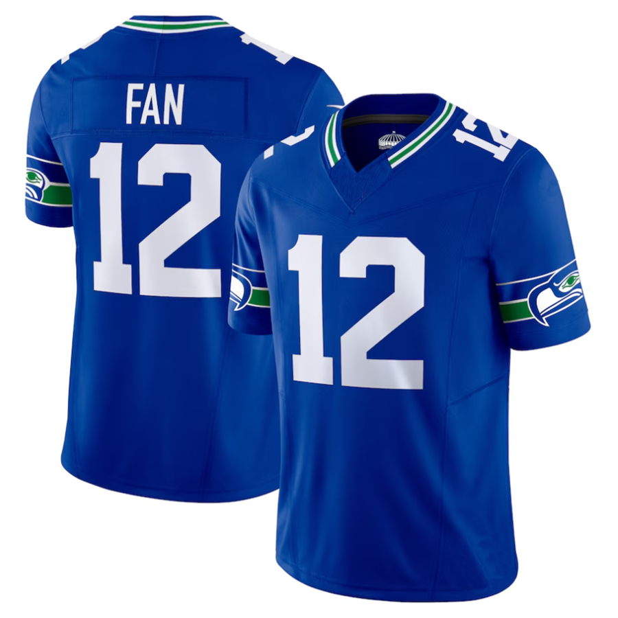 Johmsee #12 12th Fan Player S.Seahawks Royal Vapor F.U.S.E. Limited Stitched Jerseys