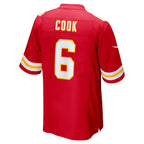 Johmsee KC.Chiefs #6 Bryan Cook Red Game Player Jersey
