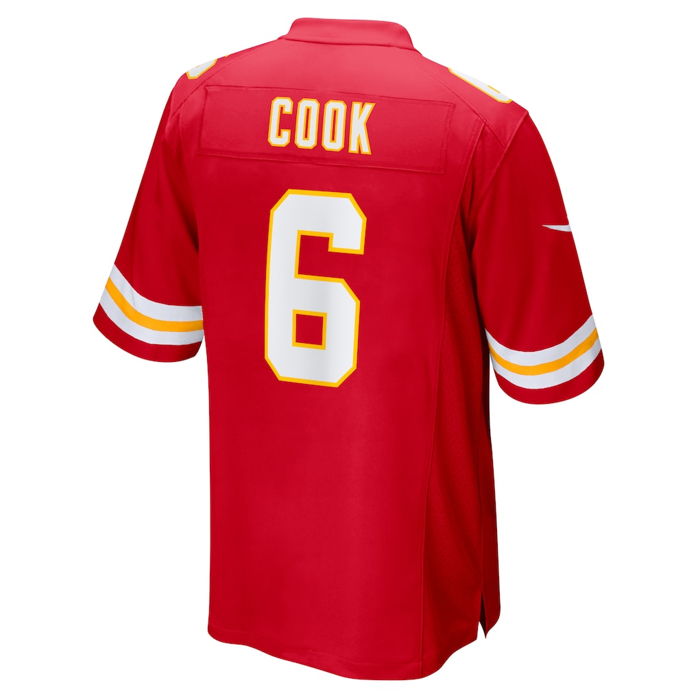 Johmsee KC.Chiefs #6 Bryan Cook Red Game Player Jersey