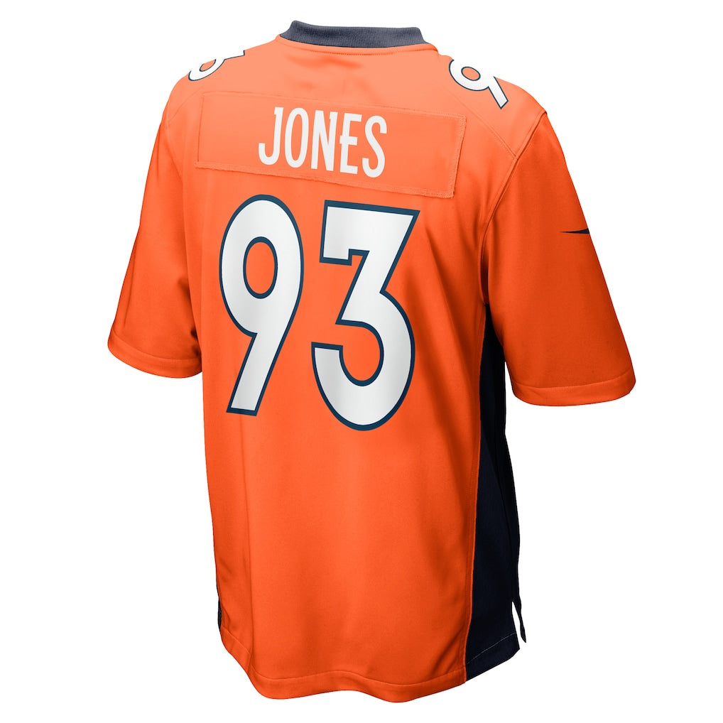 Johmsee D.Broncos #93 Troy Jones Orange Game Jersey
