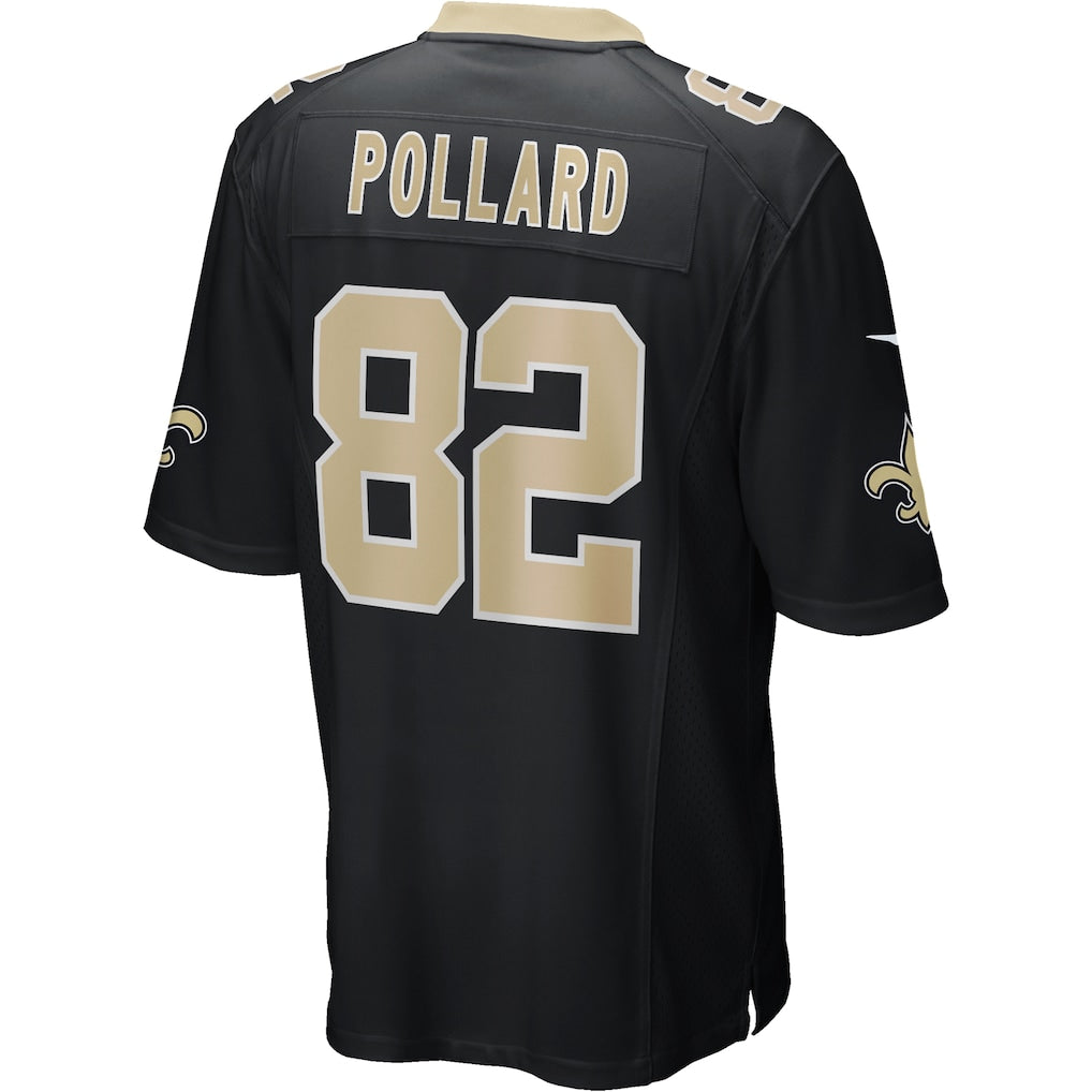 Johmsee NO.Saints #82 Bob Pollard Black Game Retired Player Jersey