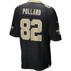Johmsee NO.Saints #82 Bob Pollard Black Game Retired Player Jersey