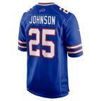 Johmsee B.Bills #25 Ty Johnson Royal Team Game Jersey