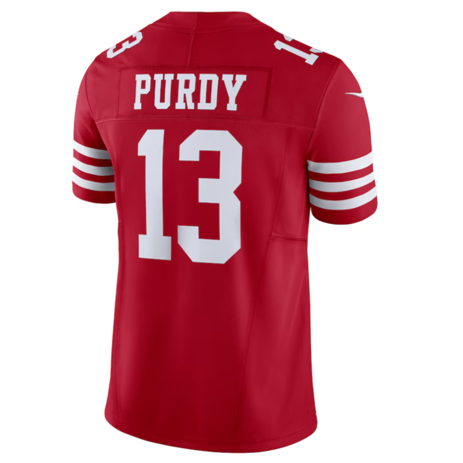 Johmsee SF.49ers #13 Brock Purdy Player Scarlet Vapor F.U.S.E. Limited Stitched Jersey