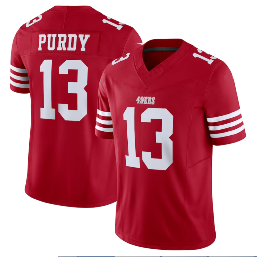 Johmsee SF.49ers #13 Brock Purdy Player Scarlet Vapor F.U.S.E. Limited Stitched Jerseys