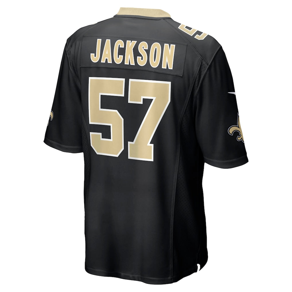 Johmsee NO.Saints #57 Rickey Jackson Black Retired Player Jersey