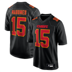 Johmsee #15 Patrick Mahomes Player KC.Chiefs Carbon Black Fashion Game Stitched Jerseys