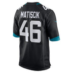Johmsee J.Jaguars #46 Ross Matiscik Black Alternate Game Jersey