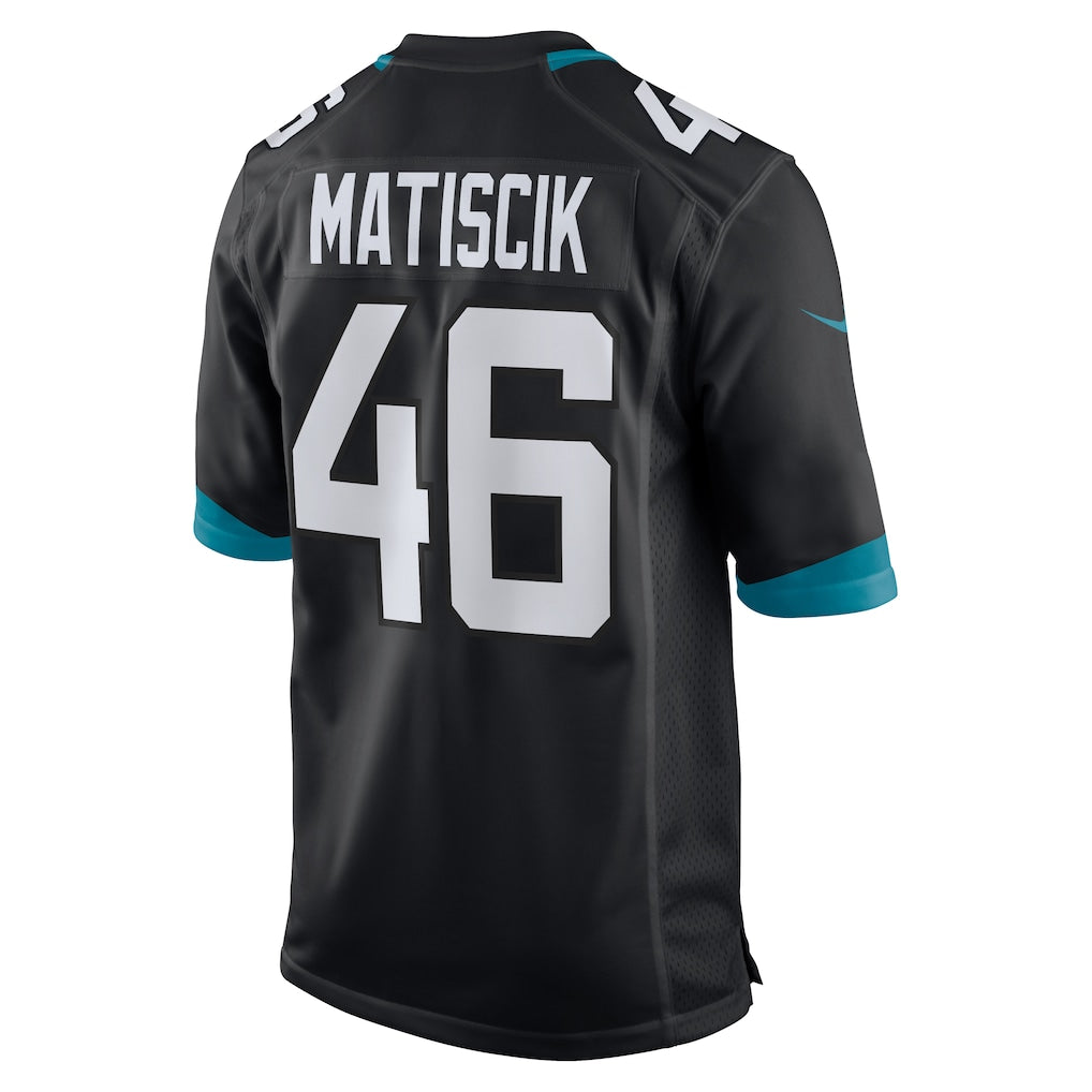 Johmsee J.Jaguars #46 Ross Matiscik Black Alternate Game Jersey
