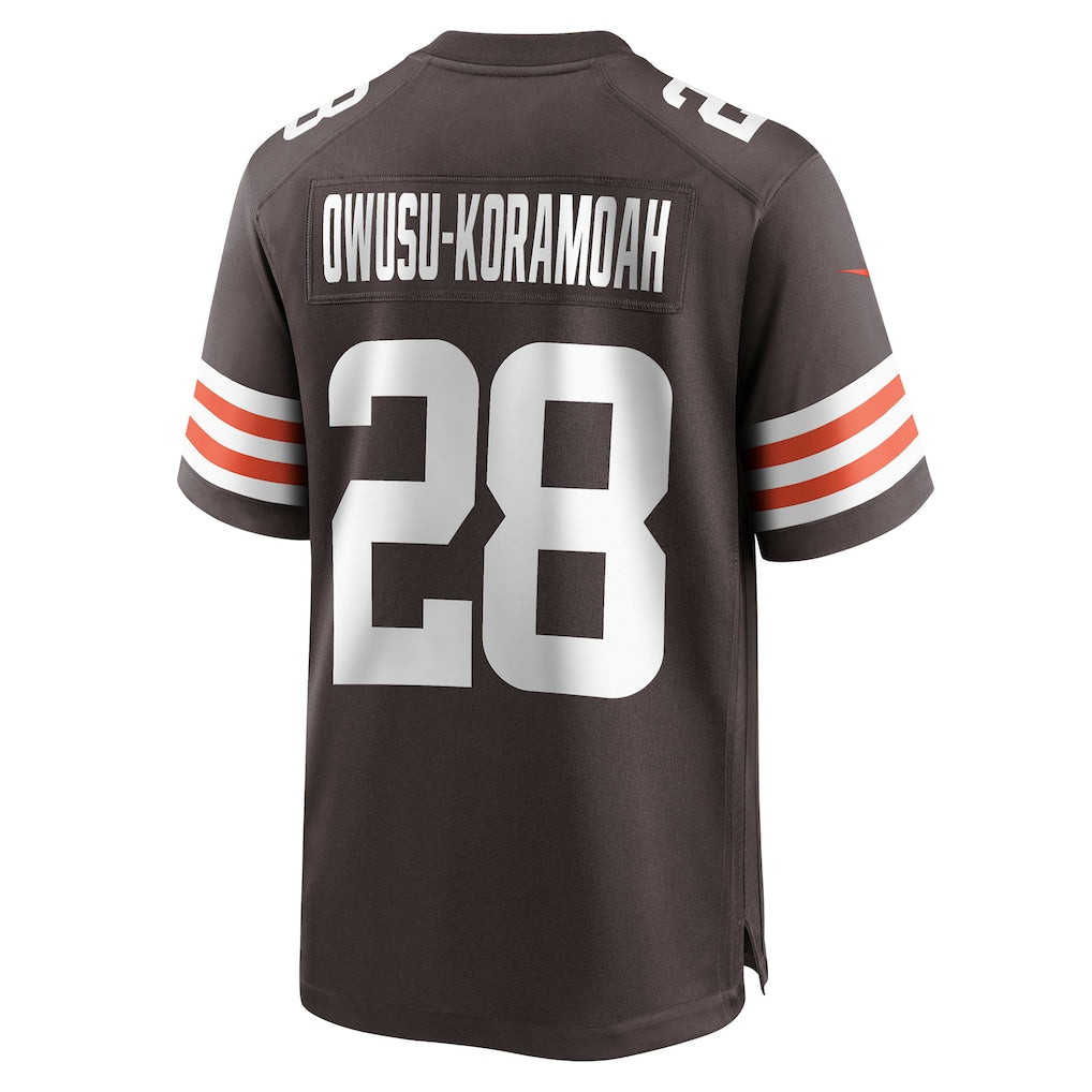 Johmsee C.Browns #28 Jeremiah Owusu-Koramoah Brown Game Player Jersey