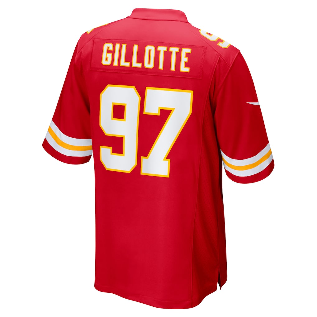 Johmsee KC.Chiefs #97 Ashton Gillotte Red Team Game Jersey