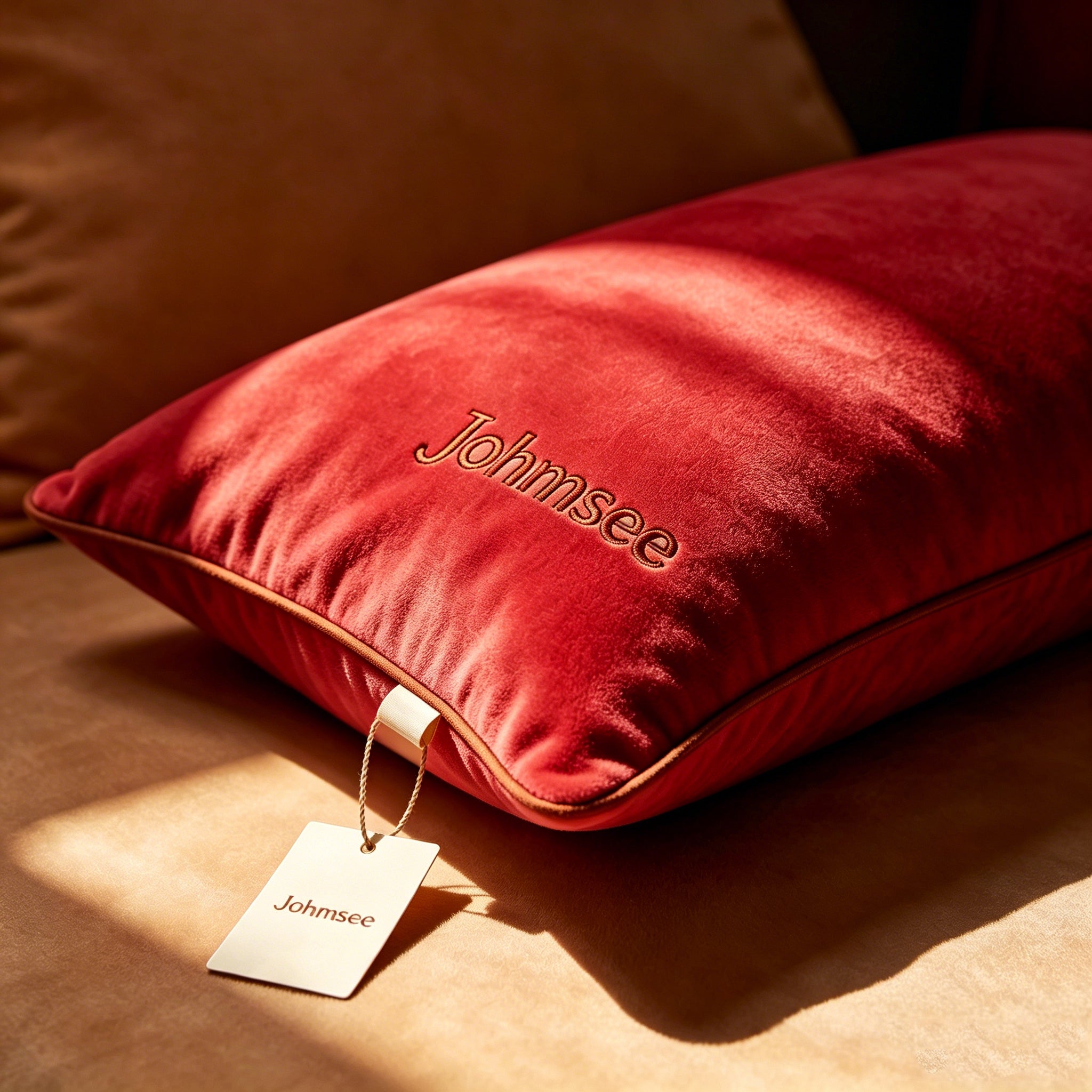 Johmsee Classic Red Bolsters, Premium Soft Skin-Friendly Breathable Plush Filled Comfort Cheap Sofa Cushion Pillows, All-Match Home Bedroom Couch Decorative Back Pillows for Daily Use