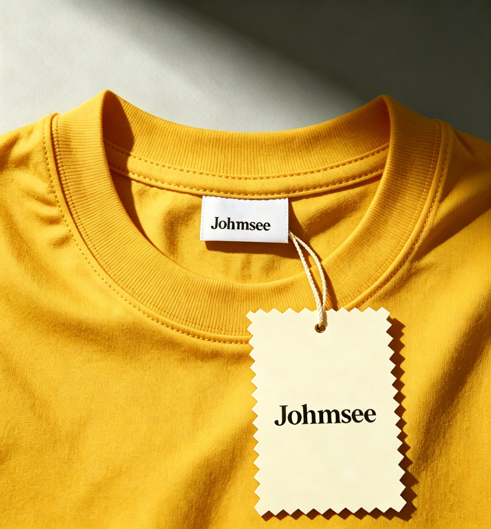 Johmsee Classic Yellow T-shirt Cheap Jerseys, 100% Pure Cotton Breathable Sweat-Wicking Soft, Comfortable Skin-Friendly Short Sleeve Basic Jerseys for Daily Wear