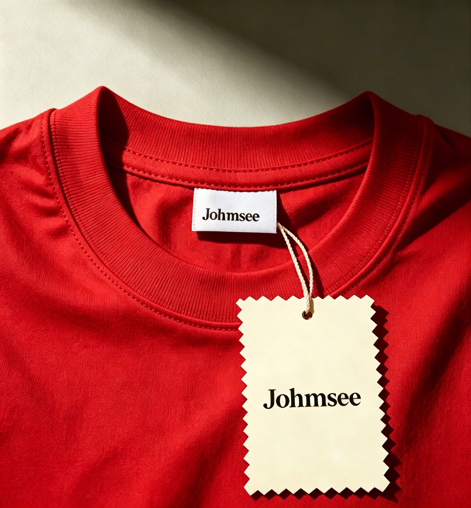 Johmsee Classic Red T-shirt Cheap Jerseys, 100% Pure Cotton Breathable Sweat-Wicking Soft, Comfortable Skin-Friendly Short Sleeve Basic Jerseys for Daily Wear