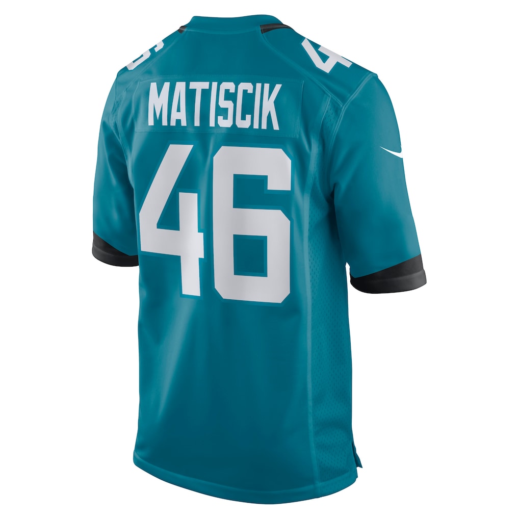 Johmsee J.Jaguars #46 Ross Matiscik Teal Game Jersey