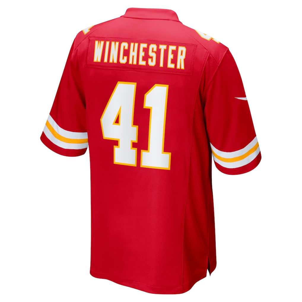 Johmsee KC.Chiefs #41 James Winchester Red Game Jersey