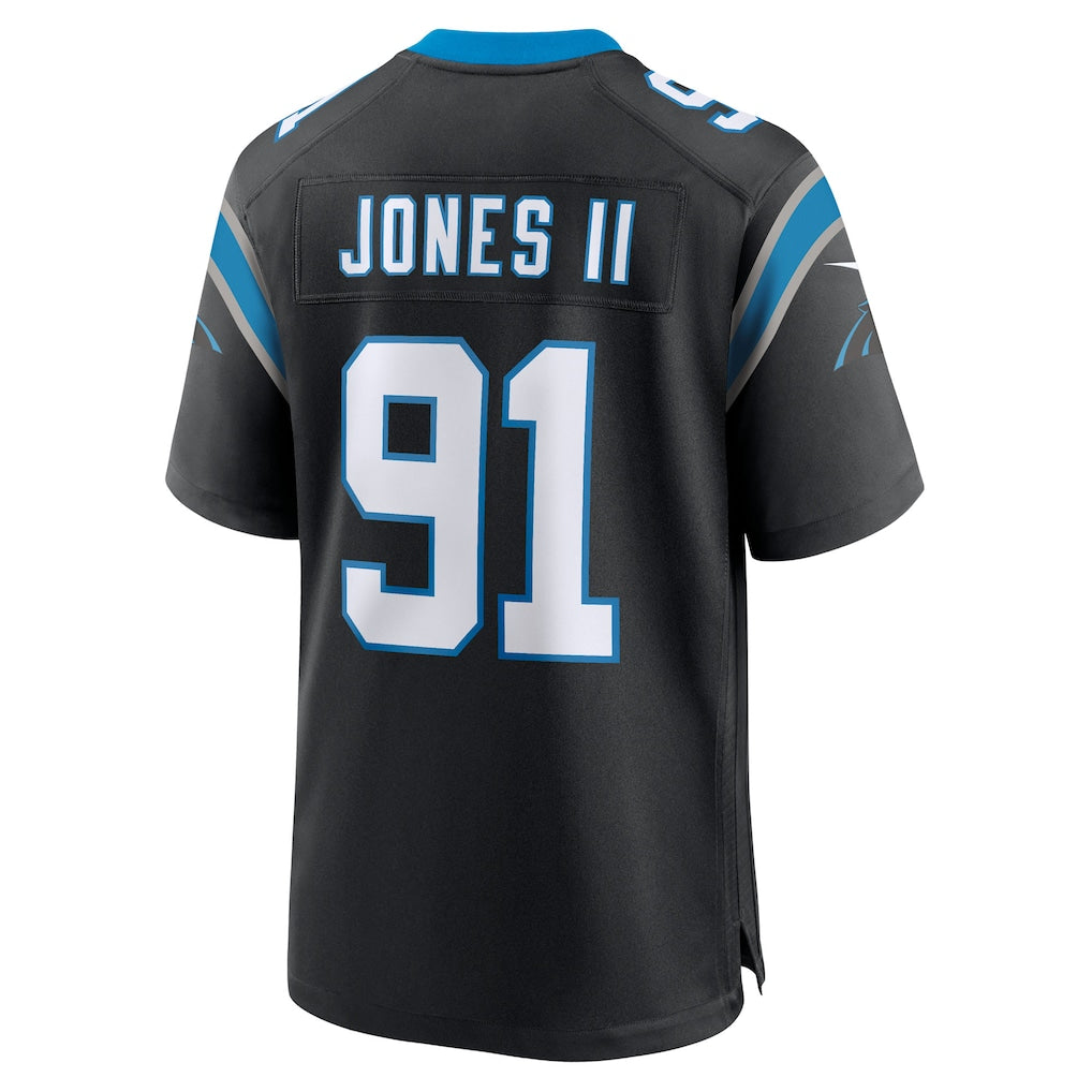 Johmsee C.Panthers #91 Patrick Jones II Black Team Game Jersey